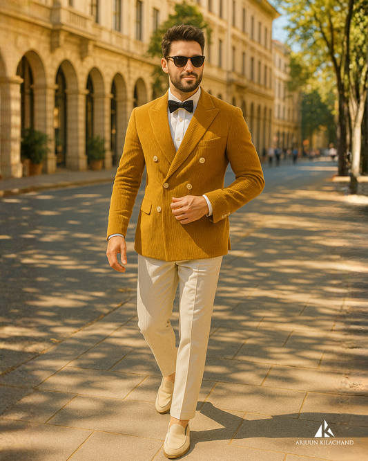 Mustard Double Breasted Suit