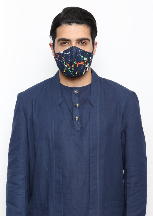 Indigo, Neon Hand painted Glow in the Dark Mask - Arjuun Kilachand