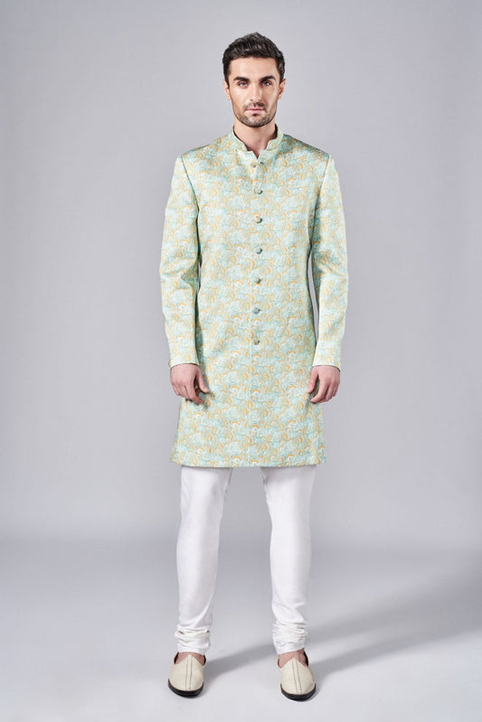 MULTI COLOR ALL OVER PRINTED SHERWANI SET - Arjuun Kilachand