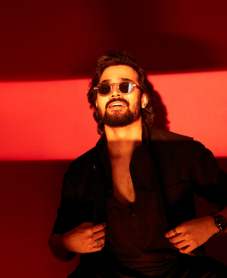 Bhuvan Bam in AK Black Classic Bandhgala Suit