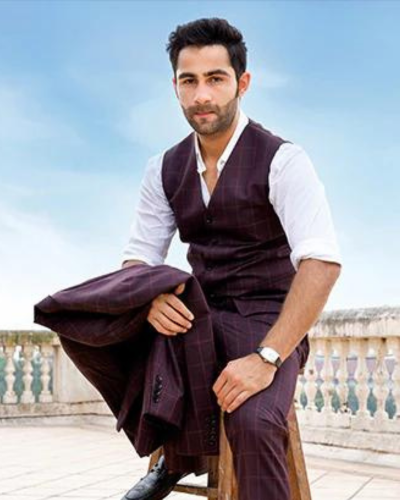 Armaan Jain in AK Sangria Chequered Three-Piece Suit