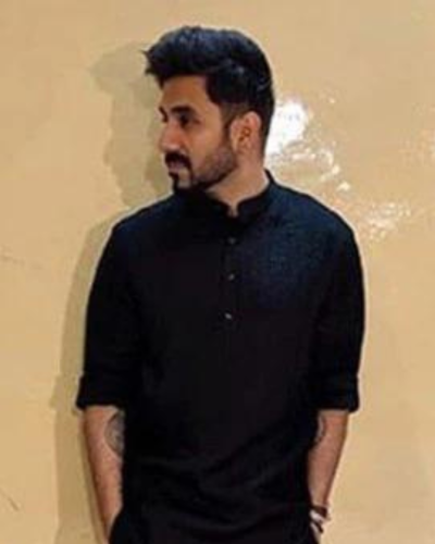 Vir Das in AK Jet Black Pleated Kurta