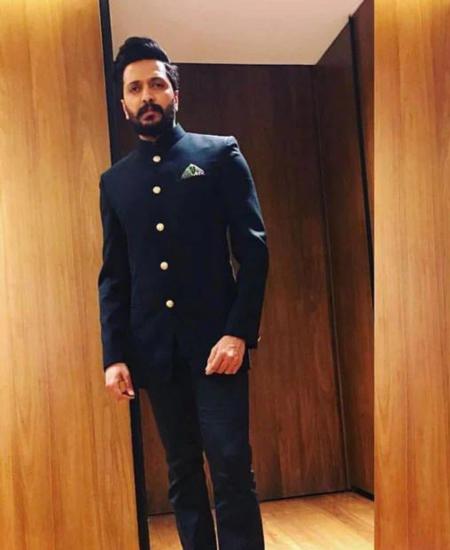 Riteish Deshmukh in AK Indigo Bandhgala Suit