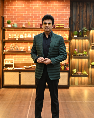 Chef Vikas Khanna in AK Green Black stripe Jacket