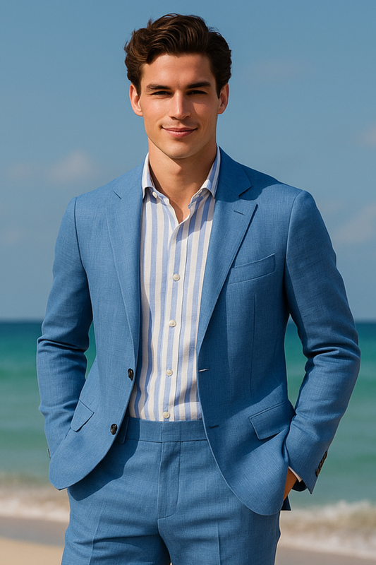 BLUE CLASSIC LINEN SUIT