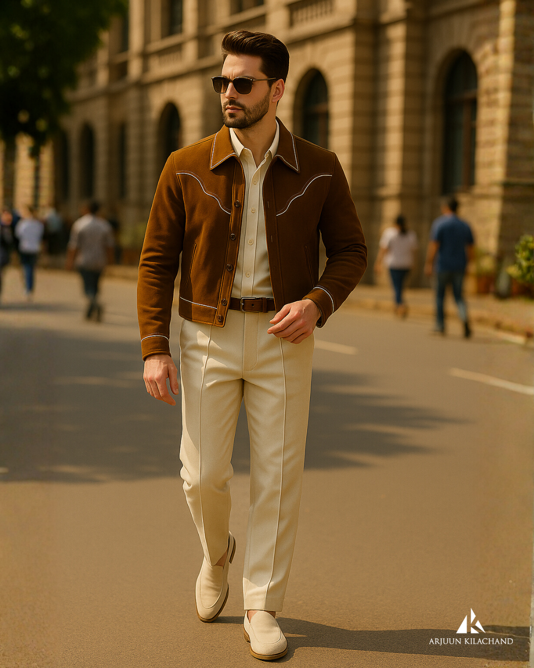 Brown Bomber Jacket Set