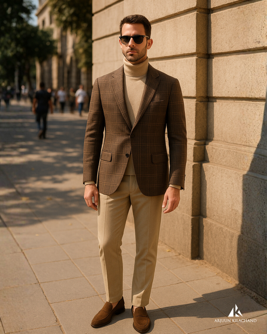 Brown Single Breasted Suit