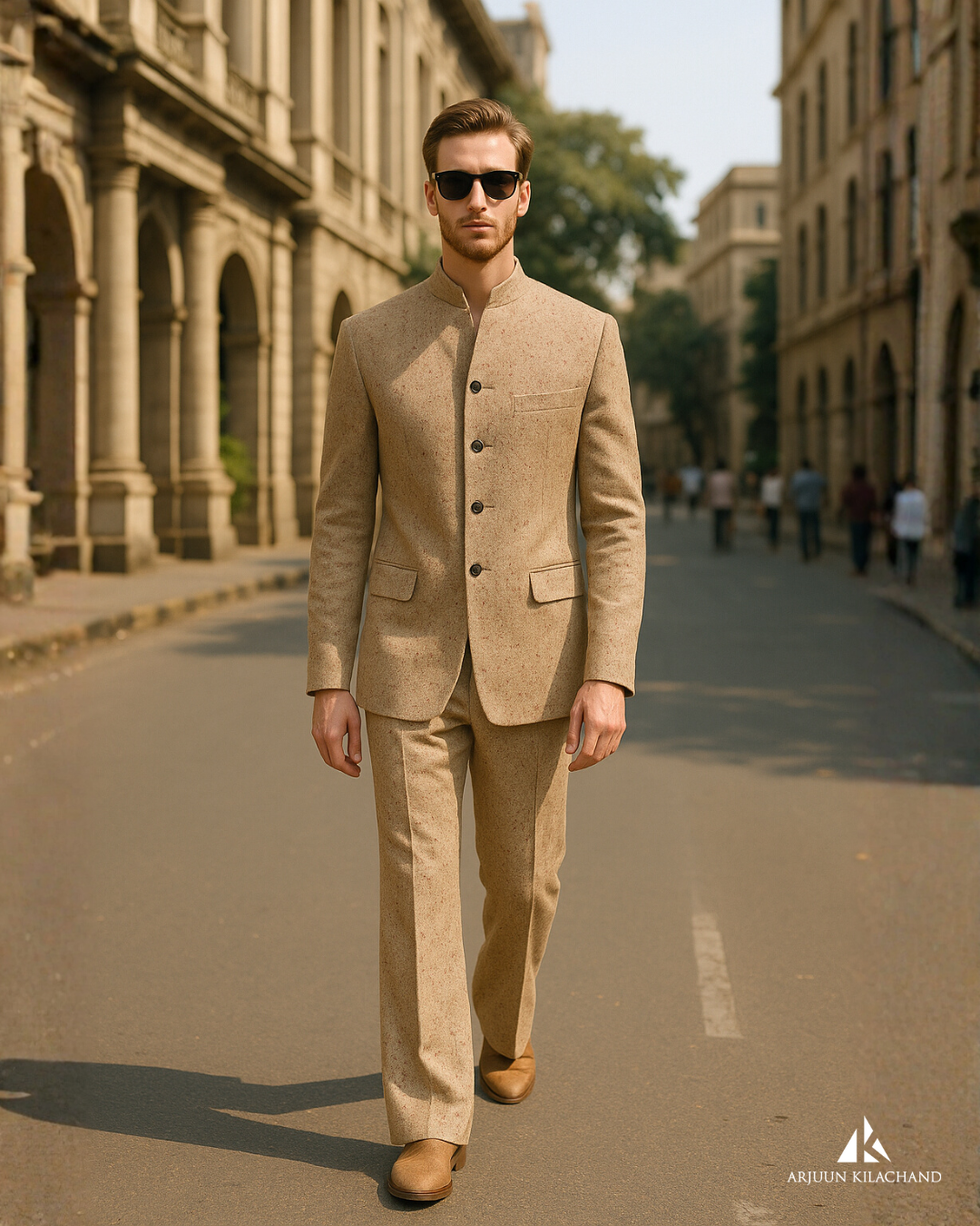 Champagne Bandgala Suit