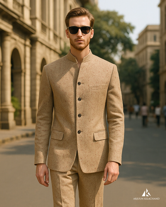 Champagne Bandgala Suit