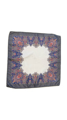 Asymetric Floral grey printed Pocket Square.