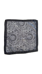 Nostalgia Black and White Printed Pocket Square - Arjuun Kilachand