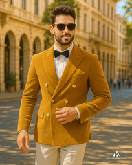 Mustard Double Breasted Suit