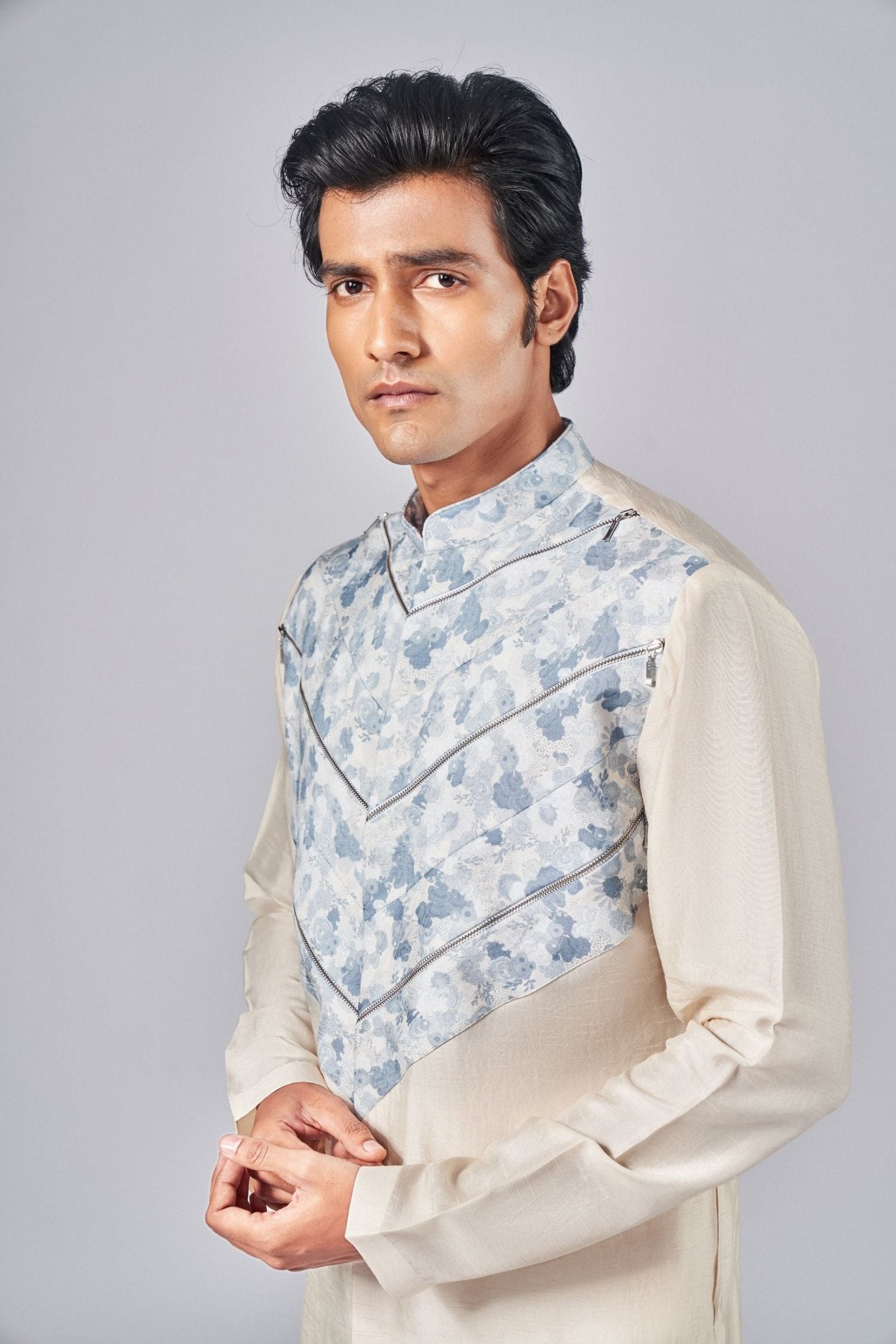 BEIGE PRINTED KURTA - Arjuun Kilachand