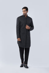 BLACK HAND EMBROIDERED SHERWANI - Arjuun Kilachand