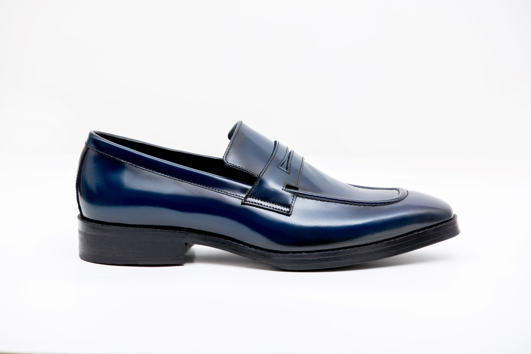 BLUE BRUSHOFF PENNY LOAFER - Arjuun Kilachand