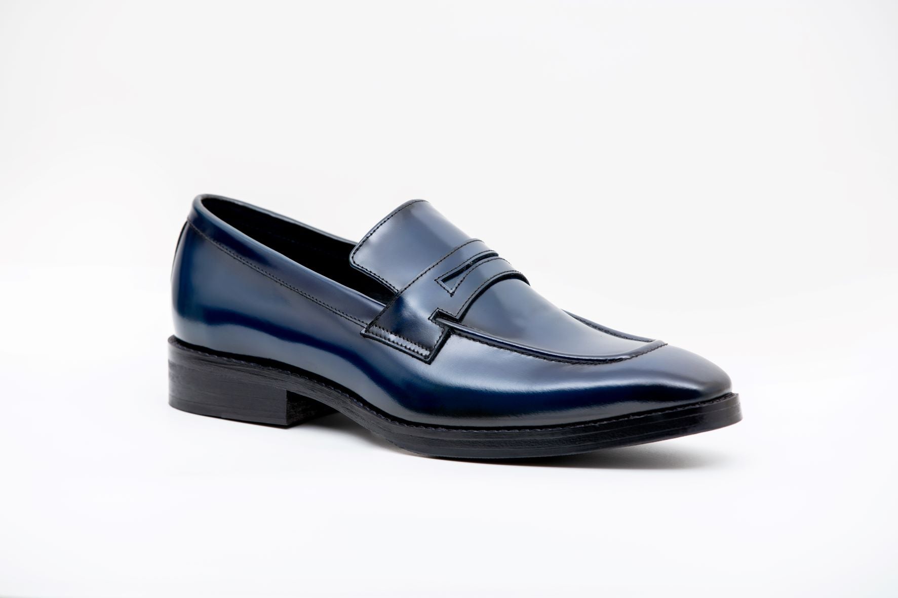 BLUE BRUSHOFF PENNY LOAFER - Arjuun Kilachand