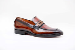 BROWN BRUSHOFF PENNY LOAFER - Arjuun Kilachand