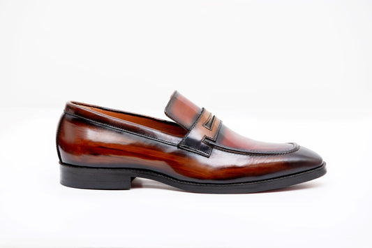 BROWN BRUSHOFF PENNY LOAFER - Arjuun Kilachand