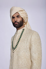 CHAMPAGNE CONCEALED SHERWANI - Arjuun Kilachand