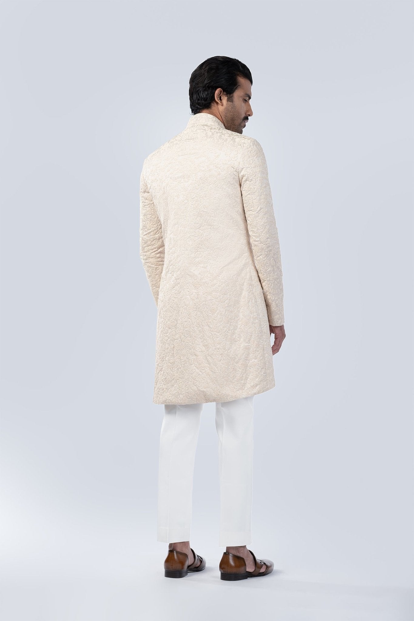 CHAMPAGNE EMBROIDERED FUSION JACKET - Arjuun Kilachand