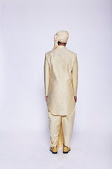 CHAMPAGNE SHOW BUTTON SHERWANI - Arjuun Kilachand