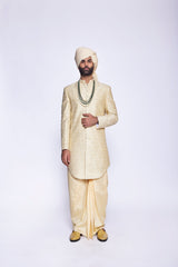 CHAMPAGNE SHOW BUTTON SHERWANI - Arjuun Kilachand