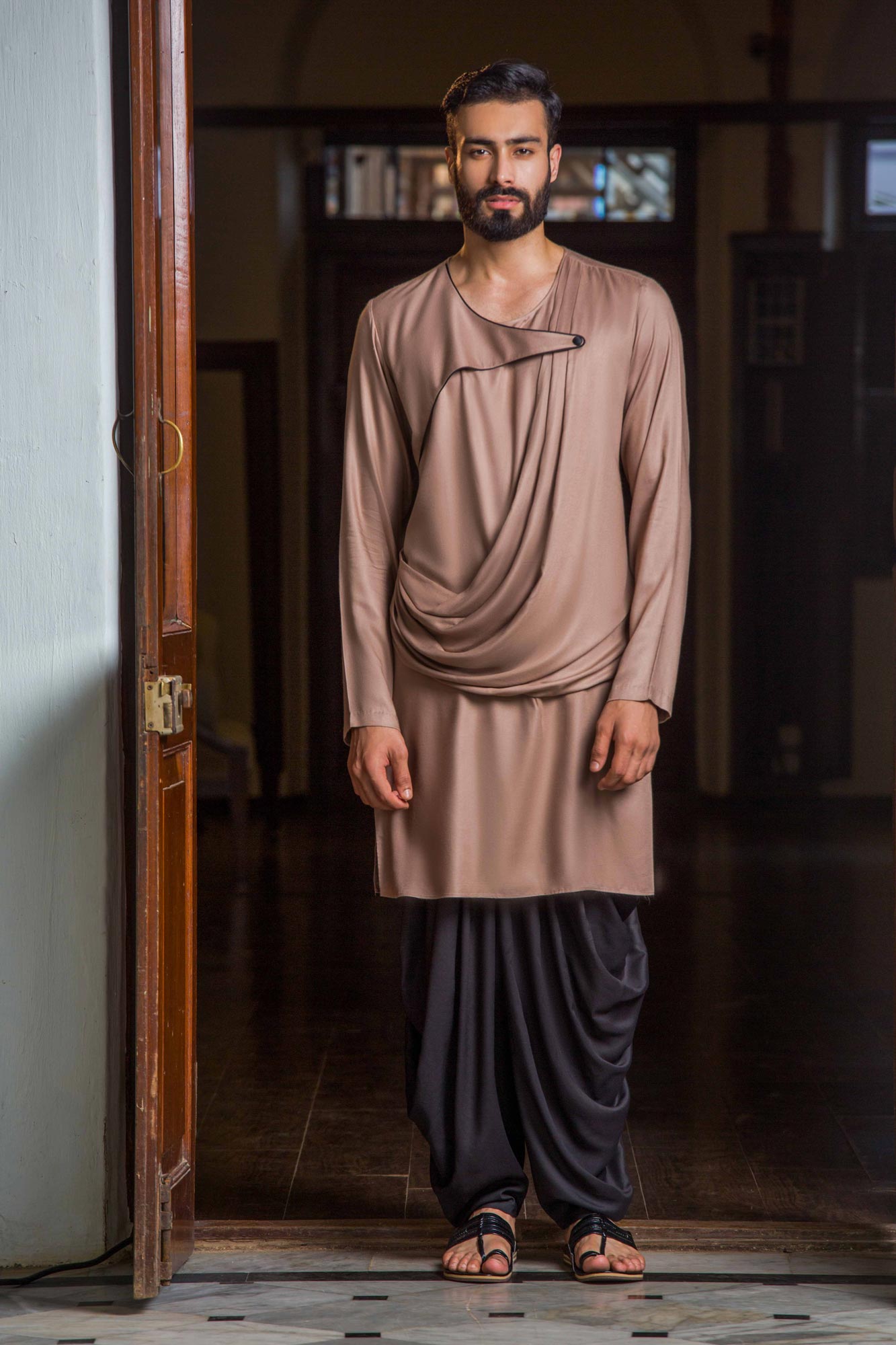 COCOA DRAPE KURTA - Arjuun Kilachand