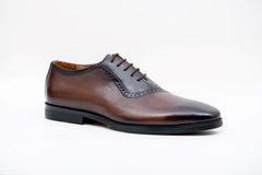 DARK TAN DERBY SHOES - Arjuun Kilachand