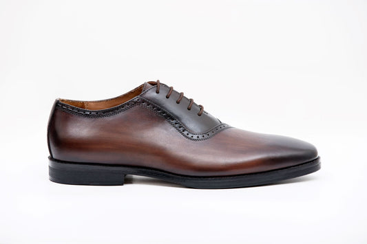 DARK TAN DERBY SHOES - Arjuun Kilachand