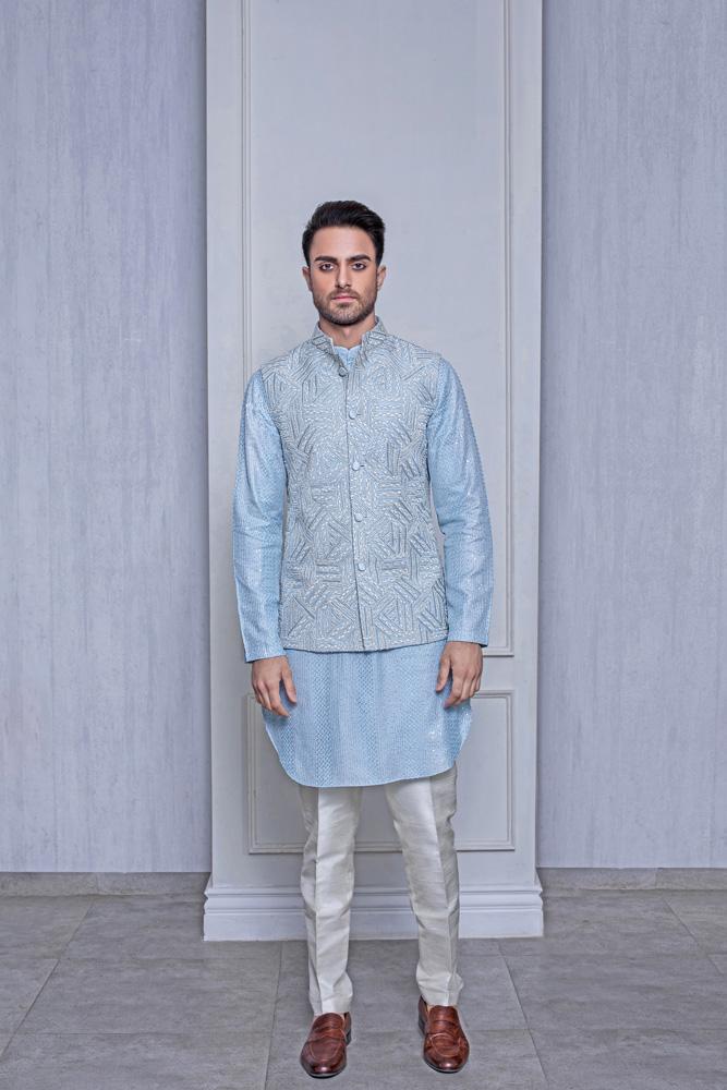 FROZEN BLUE BUNDI SET - Arjuun Kilachand