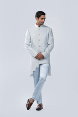 FROZEN BLUE EMBROIDERED FUSION JACKET - Arjuun Kilachand