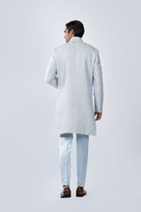 FROZEN BLUE EMBROIDERED FUSION JACKET - Arjuun Kilachand