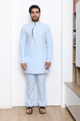 FROZEN BLUE KURTA SET - Arjuun Kilachand