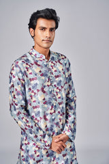 GREY ALL OVER PRINTED KURTA SET - Arjuun Kilachand