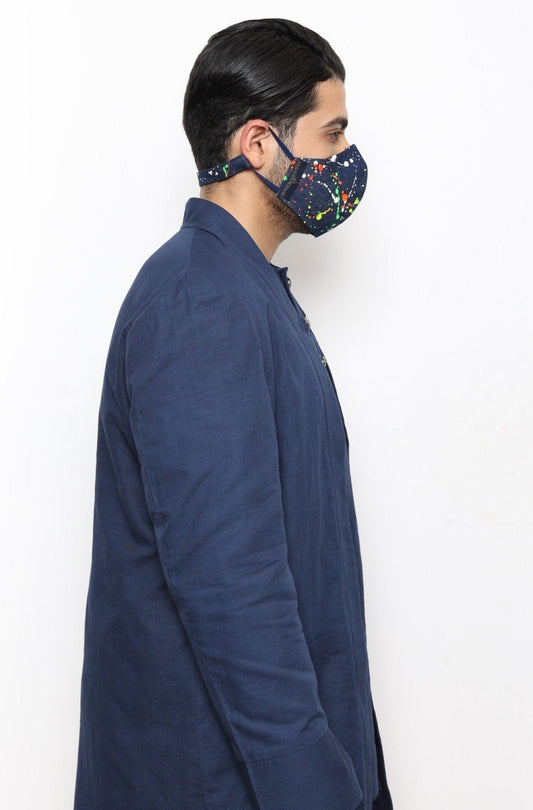 Indigo, Neon Hand painted Glow in the Dark Mask - Arjuun Kilachand
