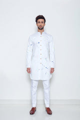 IVORY COLOUR SPLASH KURTA - Arjuun Kilachand