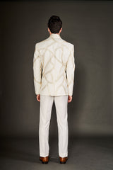 IVORY EMBROIDERED TUXEDO SUIT - Arjun Kilachand