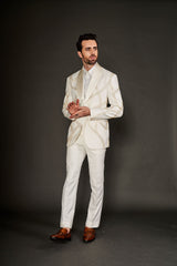 IVORY EMBROIDERED TUXEDO SUIT - Arjuun Kilachand