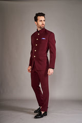 MAROON BANDGALA SUIT - Arjuun Kilachand