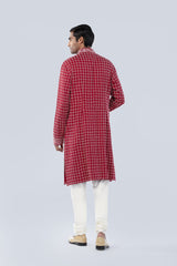 MAROON CHICKANKARI KURTA - Arjuun Kilachand