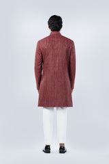 MAROON EMBROIDERED FUSION JACKET - Arjuun Kilachand