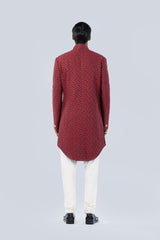 MAROON HAND EMBROIDERED SHERWANI - Arjuun Kilachand