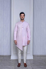 MISTY ROSE TUSSAR SILK KURTA - Arjun Kilachand