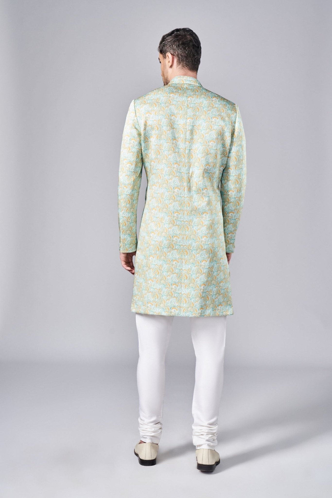 MULTI COLOR ALL OVER PRINTED SHERWANI SET - Arjuun Kilachand
