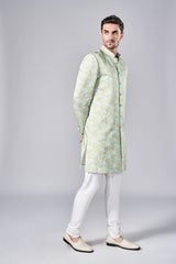 MULTI COLOR ALL OVER PRINTED SHERWANI SET - Arjuun Kilachand