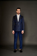 NAVY BLUE EMBROIDERED SUIT - Arjuun Kilachand