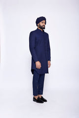 NAVY BLUE SHERWANI - Arjuun Kilachand