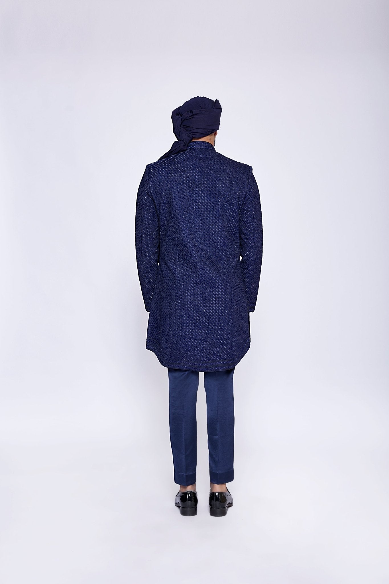 NAVY BLUE SHERWANI - Arjuun Kilachand