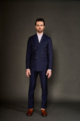 NAVY BLUE STRIPE SUIT - Arjuun Kilachand