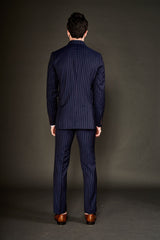 NAVY BLUE STRIPE SUIT - Arjuun Kilachand